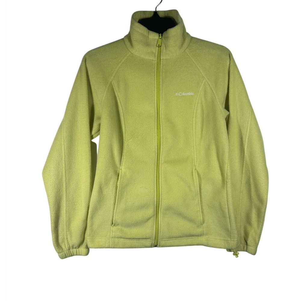 Columbia Fleece Jacket Benton Springs Womens Small Lime Green Full Zip